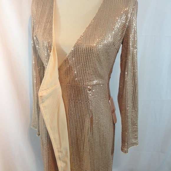 *Gold Sequin Wrap Dress - Picture 6 of 7